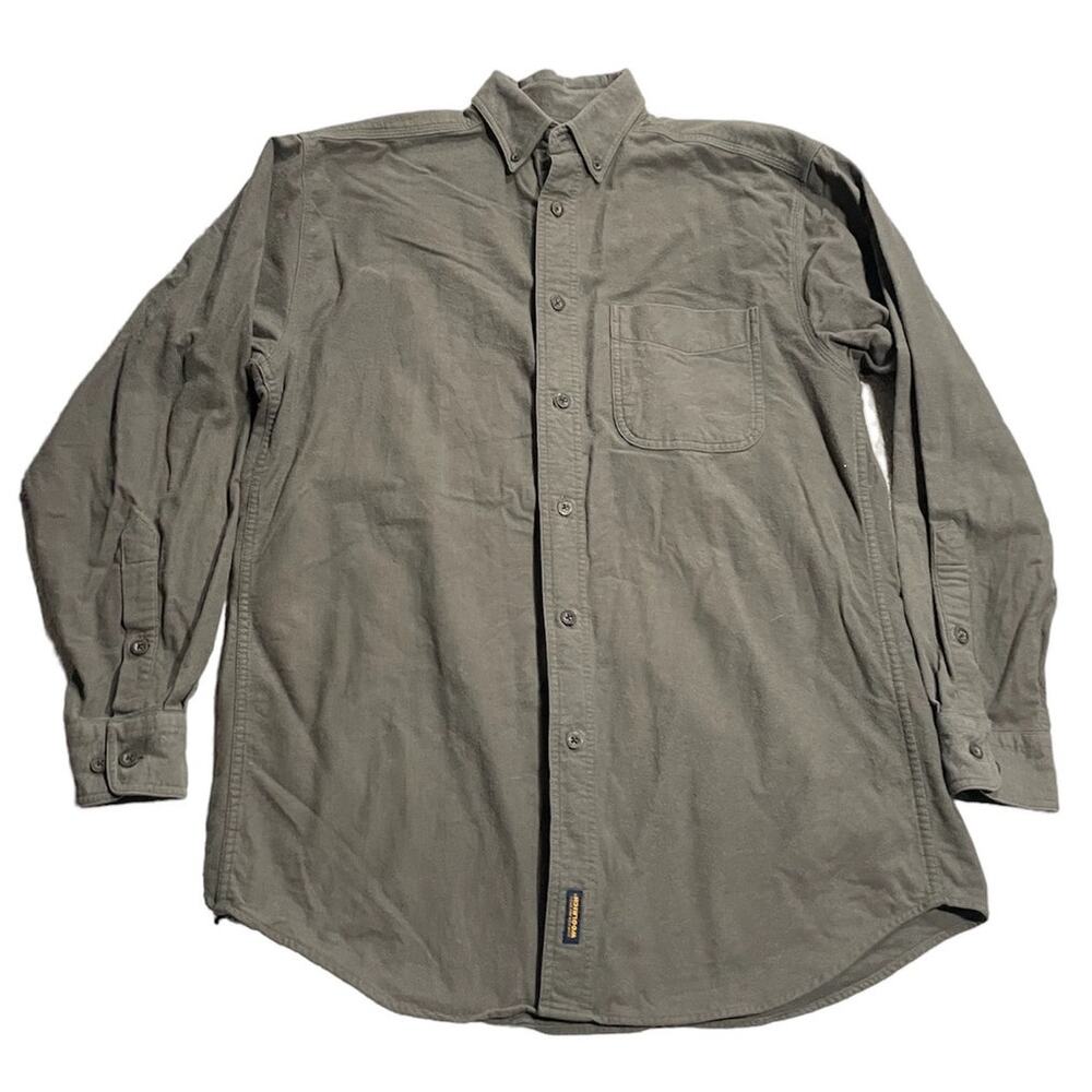 Vintage 90s USA Made Heavyweight Flannel Chamois Shirt Mens Medium Hunting Board